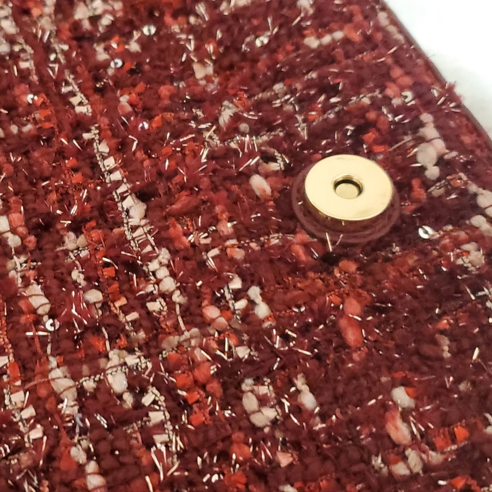 FLEMING CONVERTIBLE SHOULDER BAG tweed IN Burgundy - Picture 4 of 10